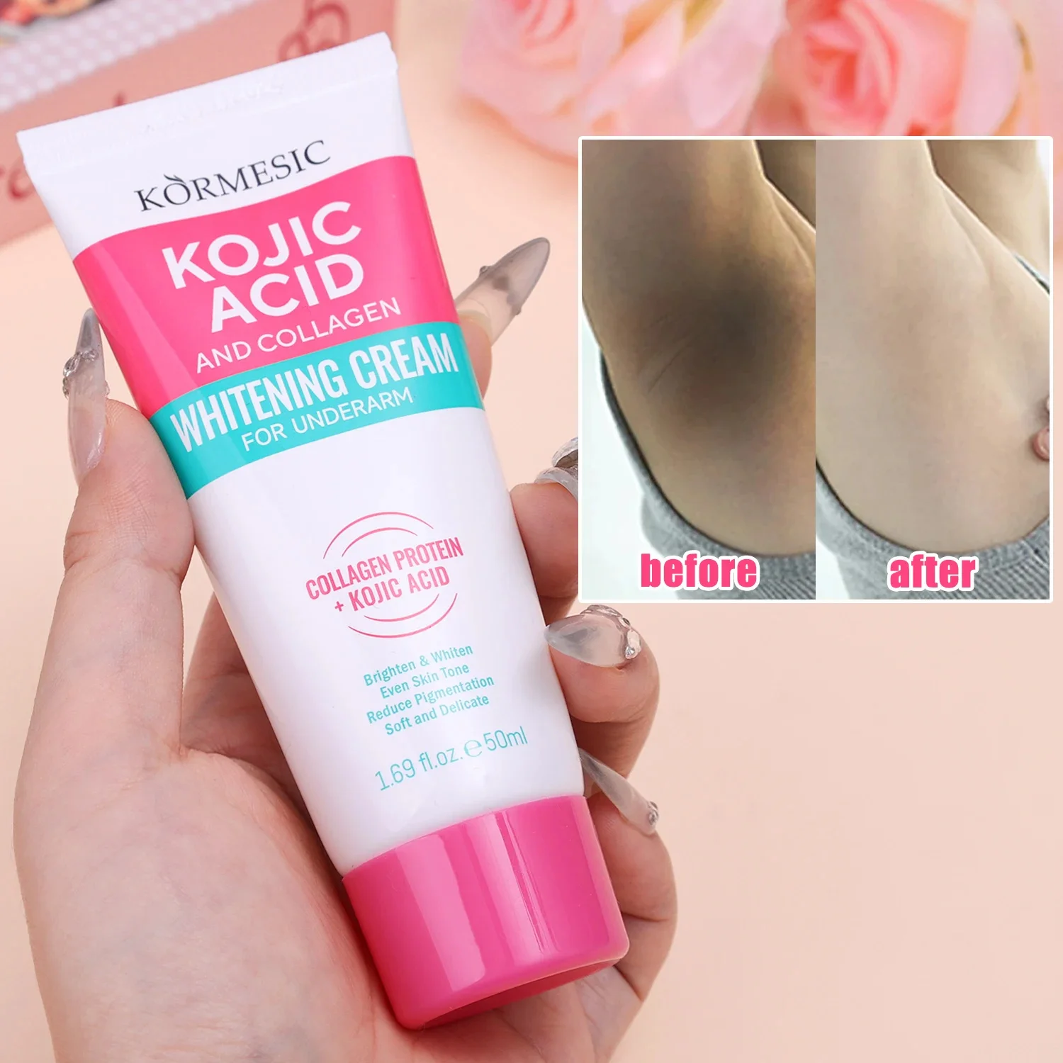 Skincare Whitening - 콜라겐 겨드랑이 미백 크림 (어두운 피부용),