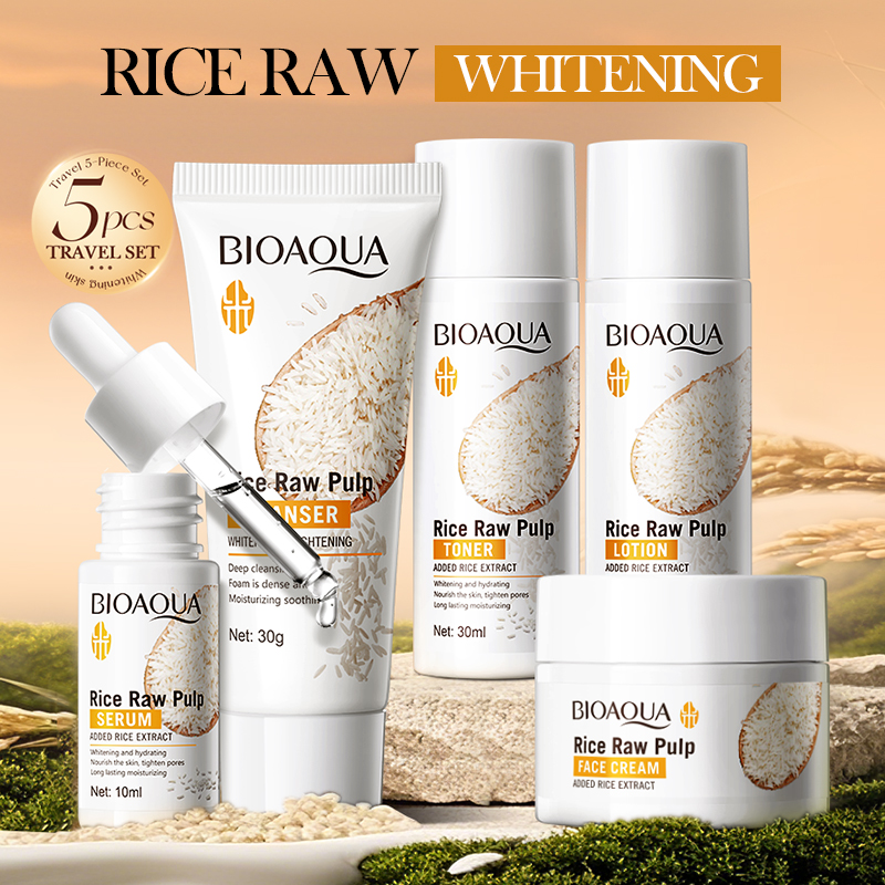 쌀 퓨레 스킨케어 세트 미백 브라이트닝 수분 보습 진정 - Skincare Whitening 리뷰 및 가격