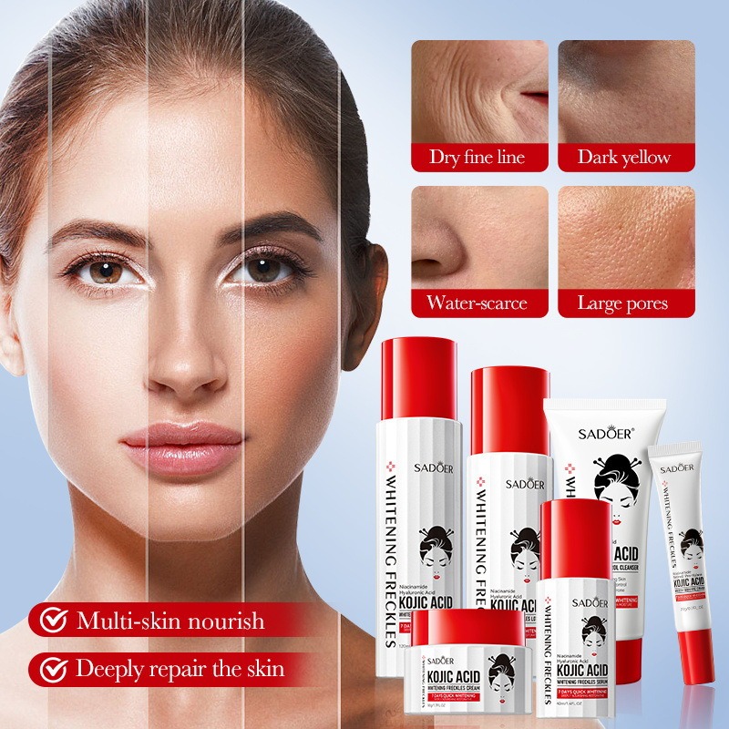 코직산 미백 스킨 케어 세트, 클렌저 토너 세럼, 아이 - Skincare Whitening 리뷰 및 가격